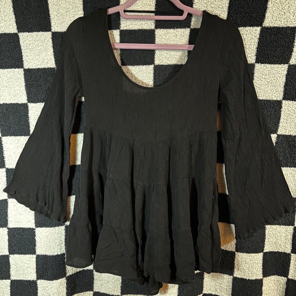 Catch Me Women’s Sleeve Mini Black Shirt Dress Size Medium